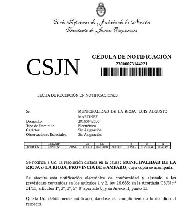 Municipalidad de la Capital riojana: la Corte Suprema se declara incompetente por el control de cuentas de la Provincia