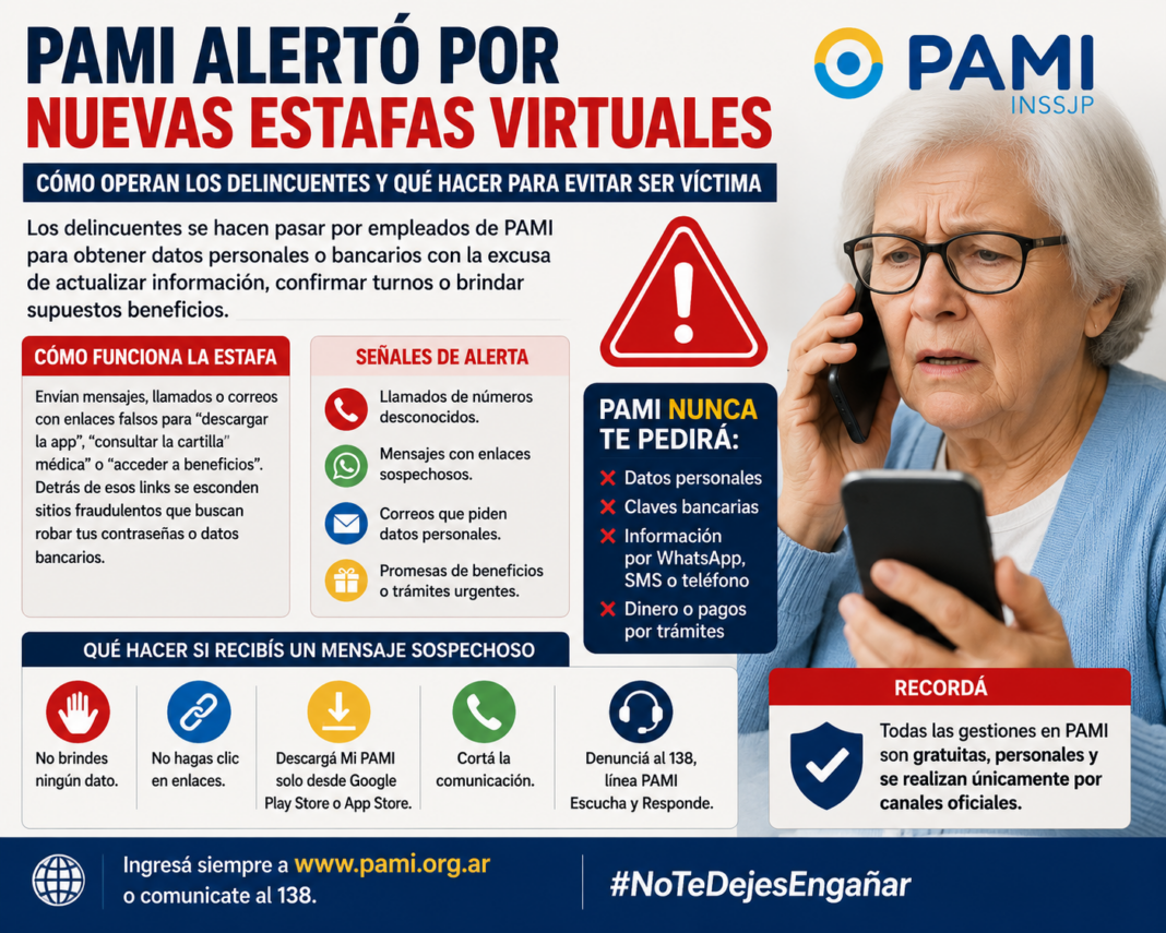 PAMI alertó por nuevas estafas virtuales: cómo evitar caer en el fraude
