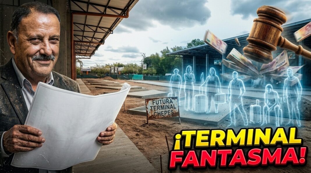 El modelo de la obra pública vacía: La estafa de la terminal de Chepes expone el despilfarro de la casta riojana.