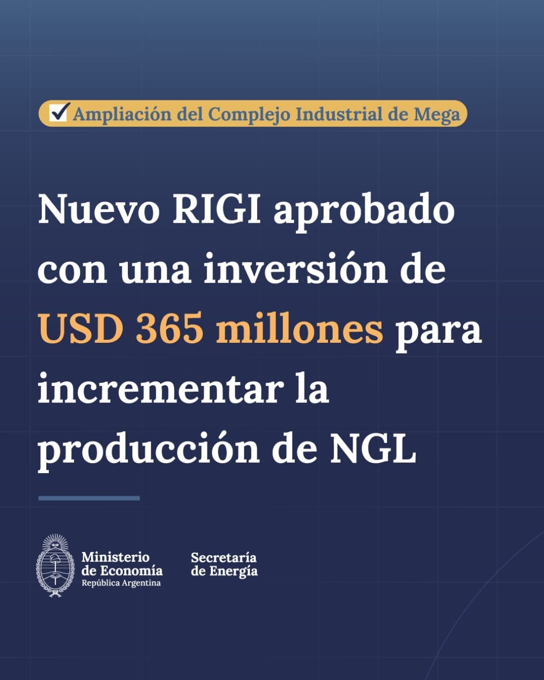 Nuevo impulso exportador y productivo: aprueban bajo el RIGI la millonaria ampliación del Complejo Industrial de Mega