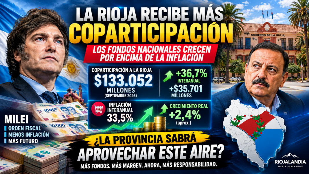 LA RIOJA RECIBE MÁS COPARTICIPACIÓN: LOS FONDOS NACIONALES CRECEN POR ENCIMA DE LA INFLACIÓN